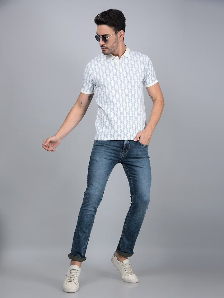 Blue Skinny Jeans-Men Jeans-Crimsoune Club