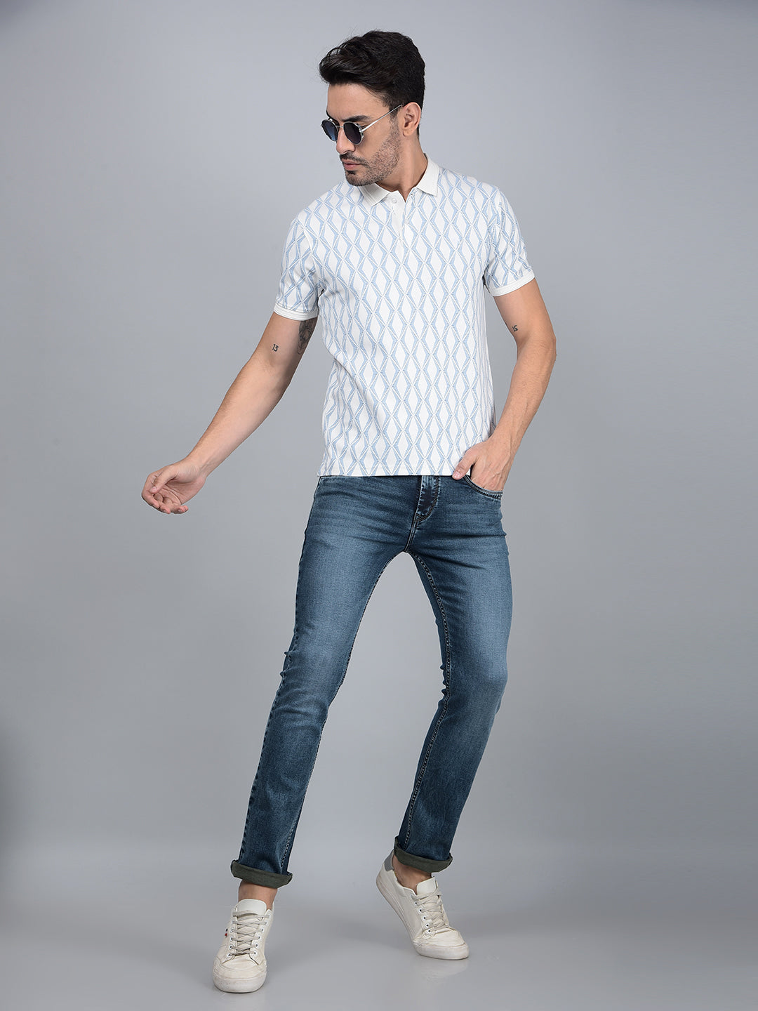 Blue Skinny Jeans-Men Jeans-Crimsoune Club