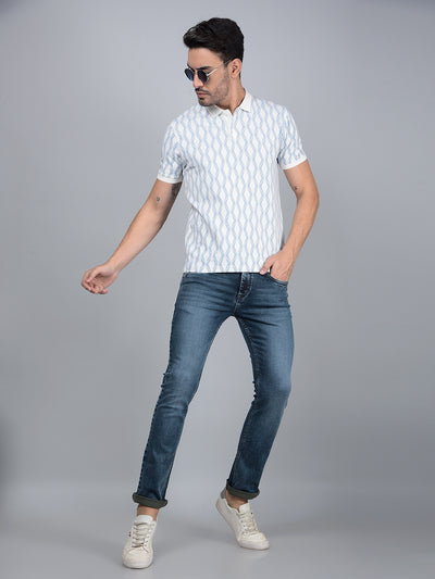Blue Skinny Jeans-Men Jeans-Crimsoune Club