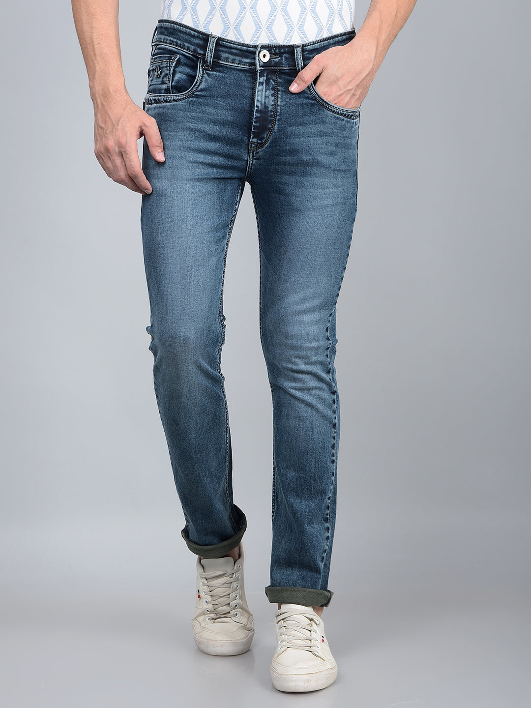 Blue Skinny Jeans-Men Jeans-Crimsoune Club