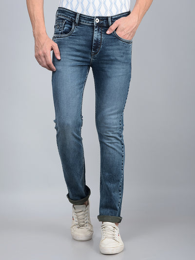 Blue Skinny Jeans-Men Jeans-Crimsoune Club