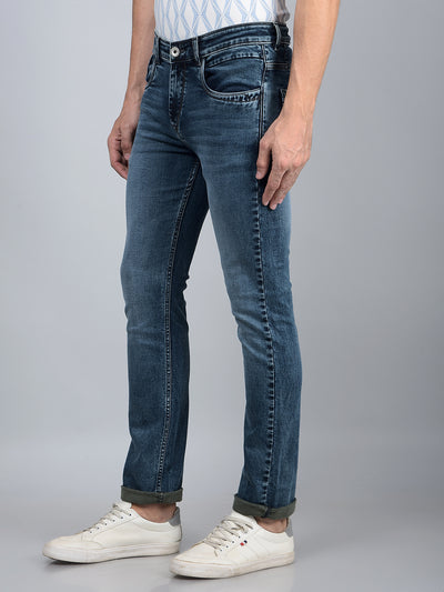 Blue Skinny Jeans-Men Jeans-Crimsoune Club