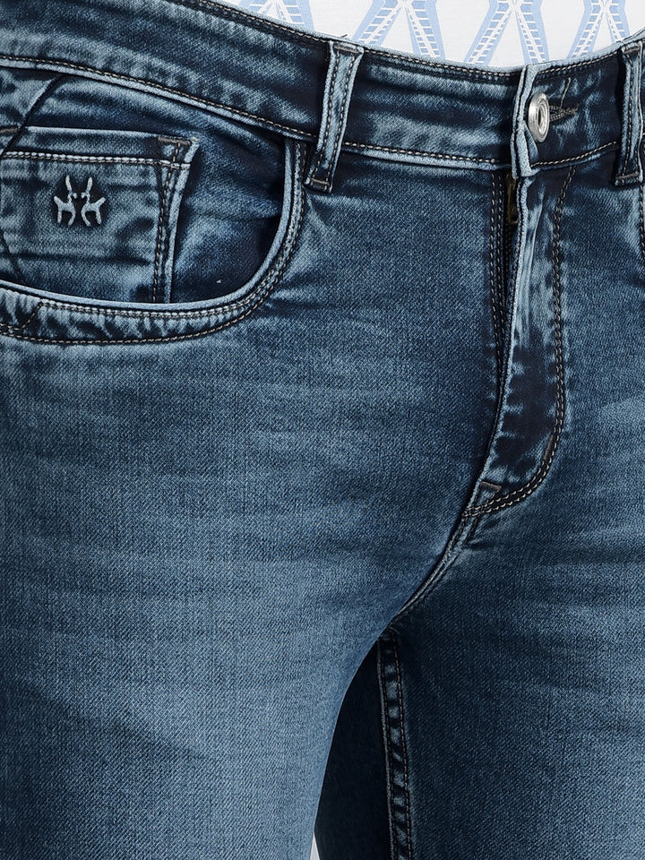 Blue Skinny Jeans-Men Jeans-Crimsoune Club