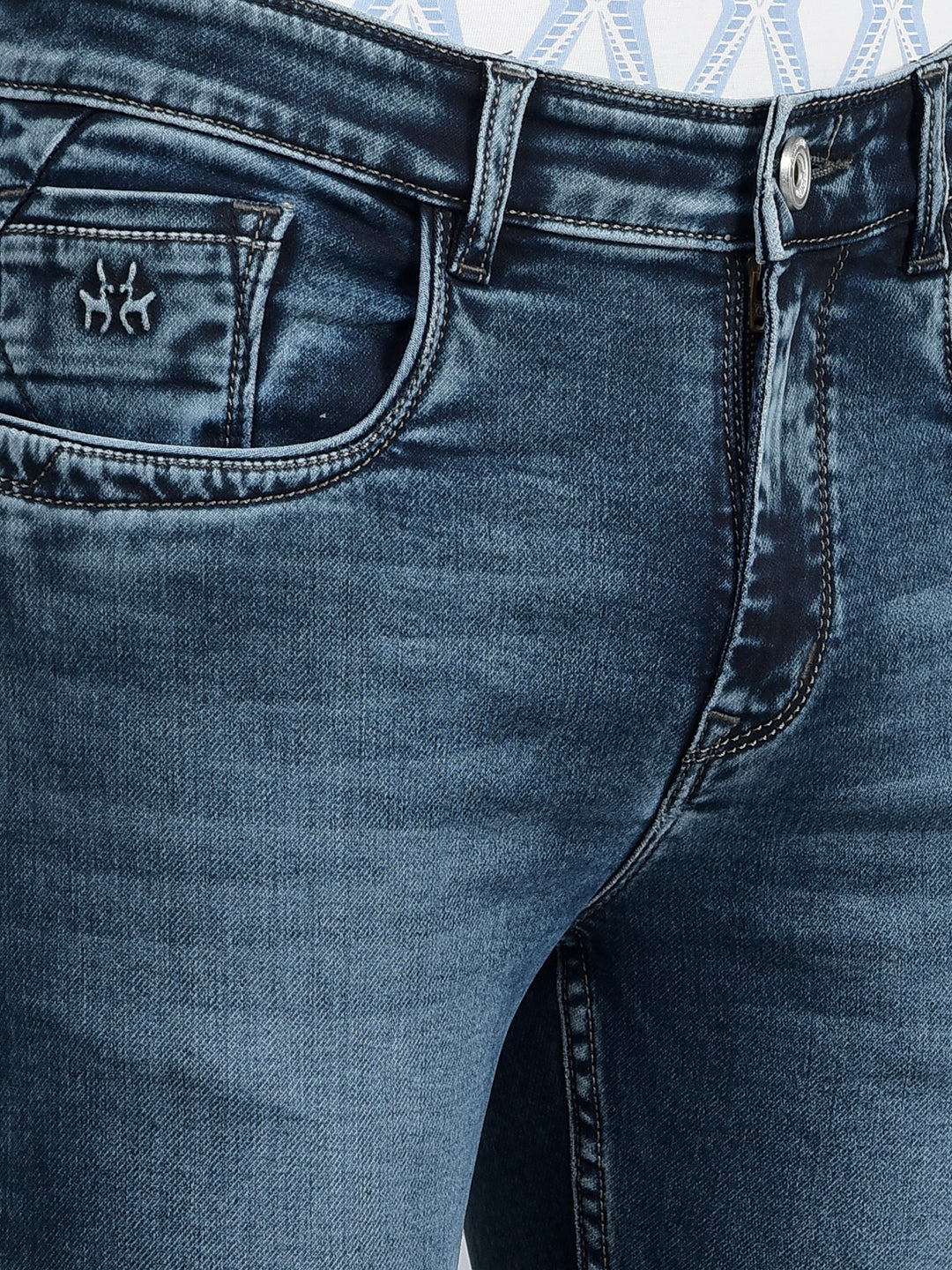 Blue Skinny Jeans-Men Jeans-Crimsoune Club