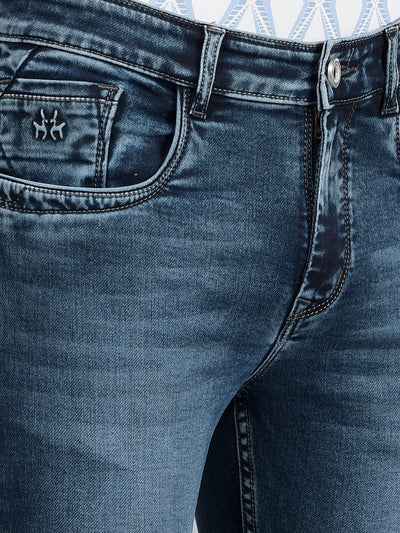 Blue Skinny Jeans-Men Jeans-Crimsoune Club