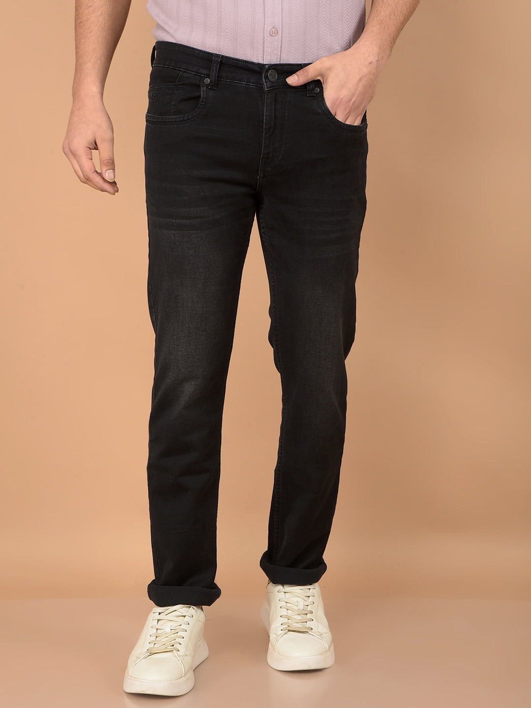 Black Straight Jeans-Men Jeans-Crimsoune Club