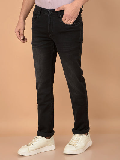 Black Straight Jeans-Men Jeans-Crimsoune Club