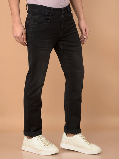 Black Straight Jeans-Men Jeans-Crimsoune Club