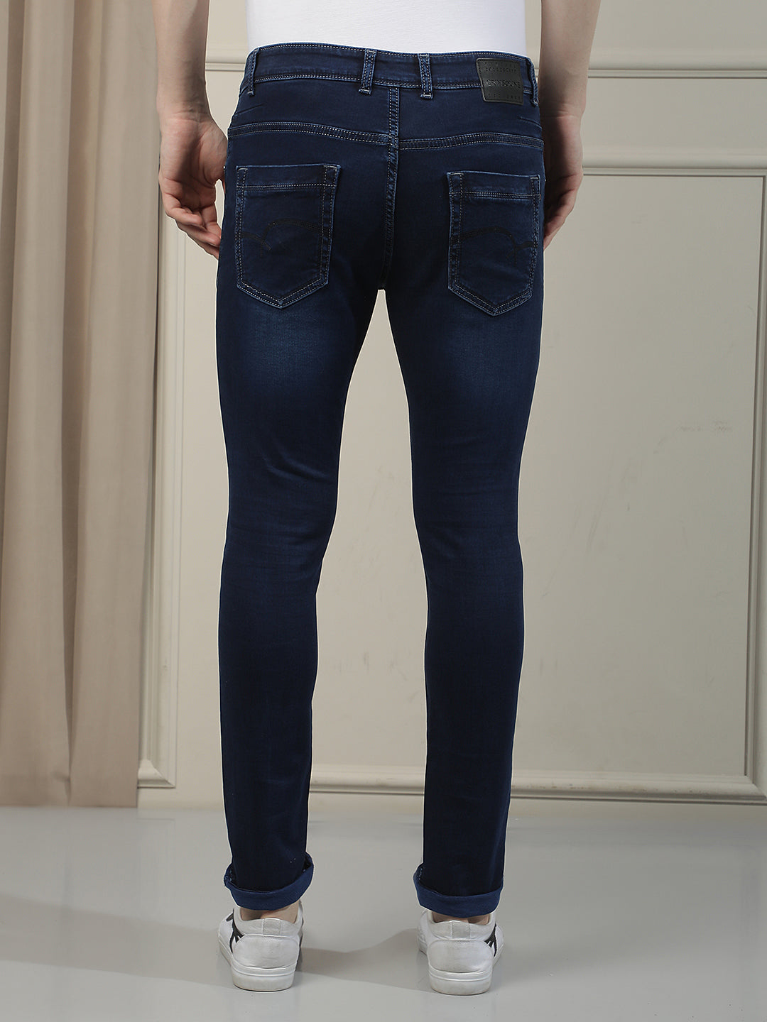 Navy Blue Skinny Jeans-Men Jeans-Crimsoune Club