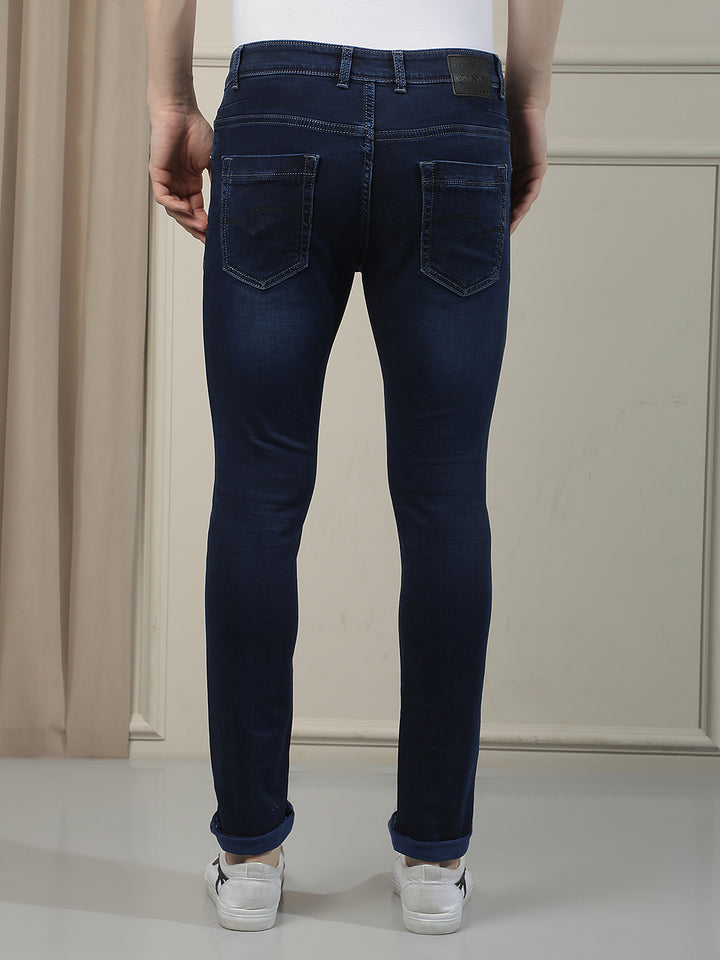 Navy Blue Skinny Jeans-Men Jeans-Crimsoune Club
