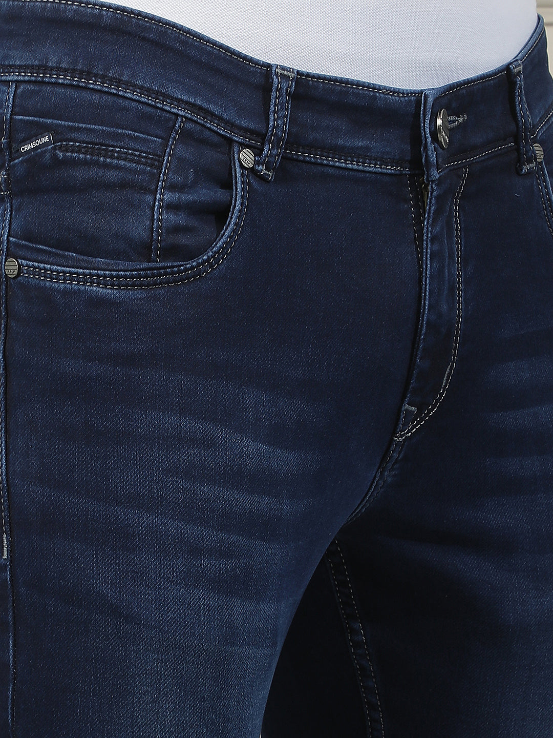 Navy Blue Skinny Jeans-Men Jeans-Crimsoune Club