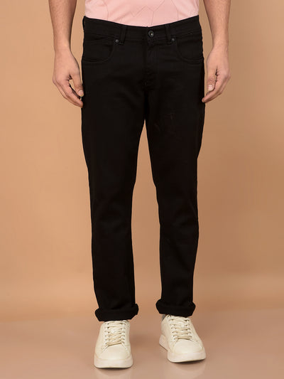 Black Straight Jeans-Men Jeans-Crimsoune Club
