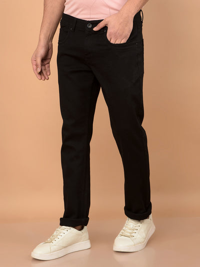 Black Straight Jeans-Men Jeans-Crimsoune Club