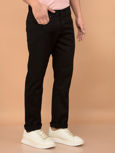 Black Straight Jeans-Men Jeans-Crimsoune Club