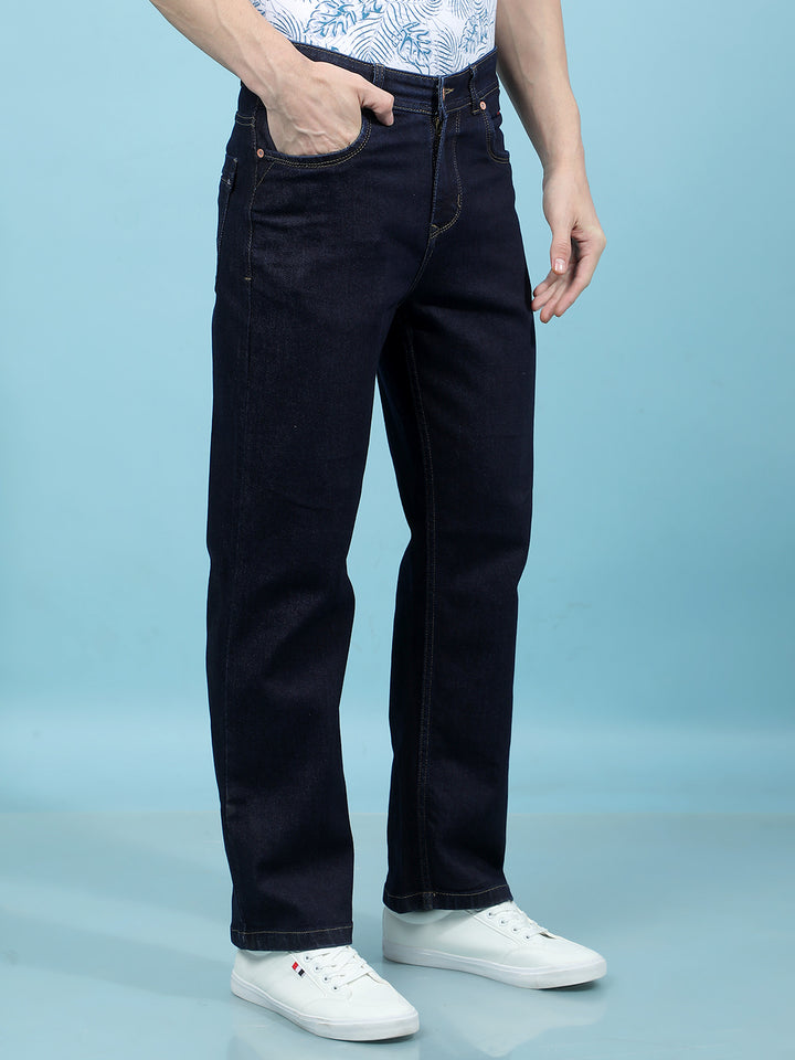Blue Baggy Jeans-Men Jeans-Crimsoune Club