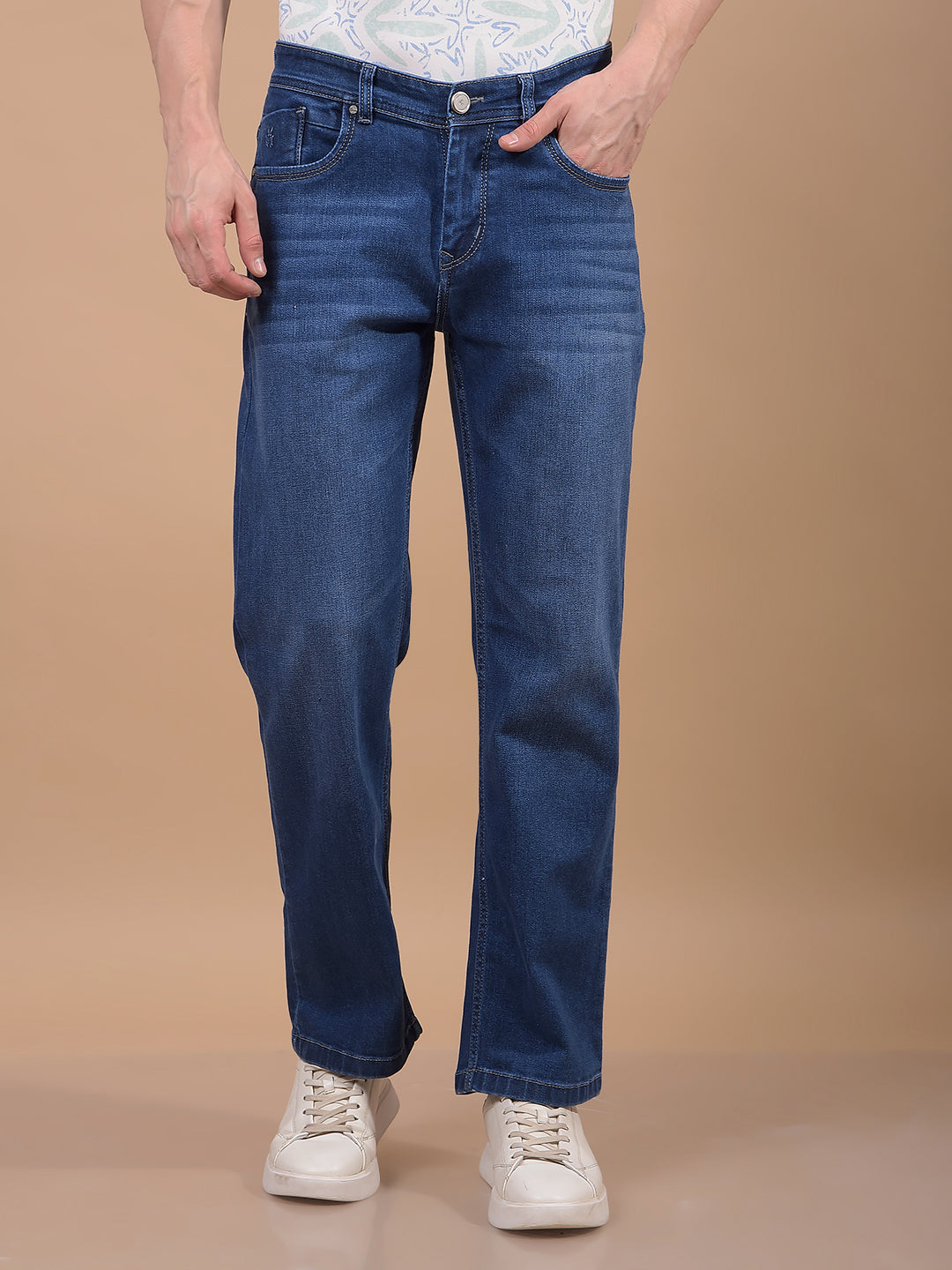 Blue Baggy Jeans-Men Jeans-Crimsoune Club