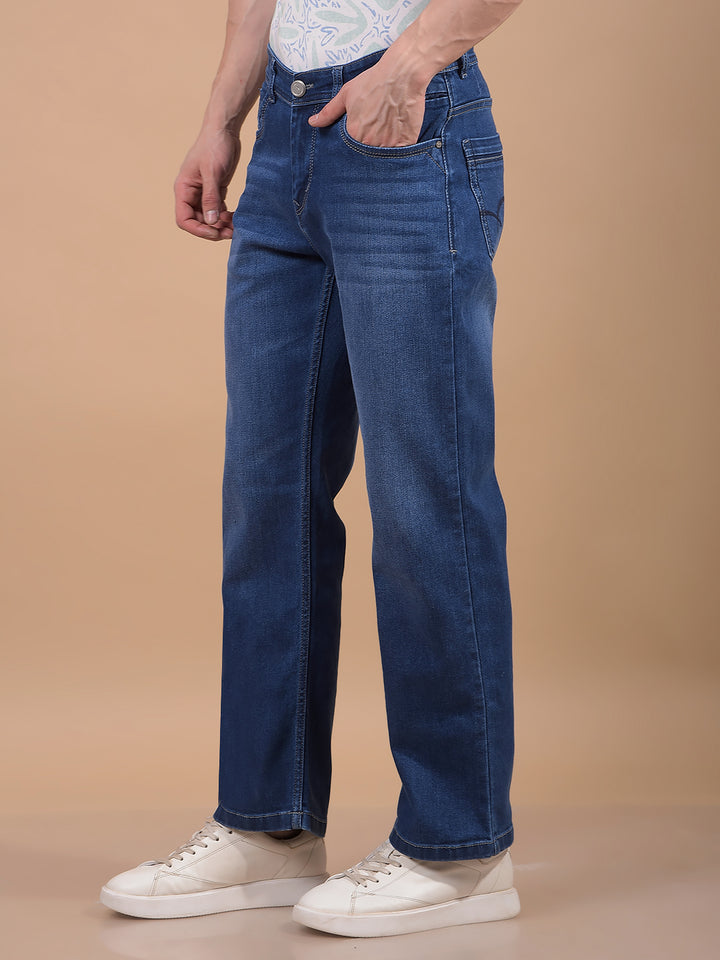 Blue Baggy Jeans-Men Jeans-Crimsoune Club