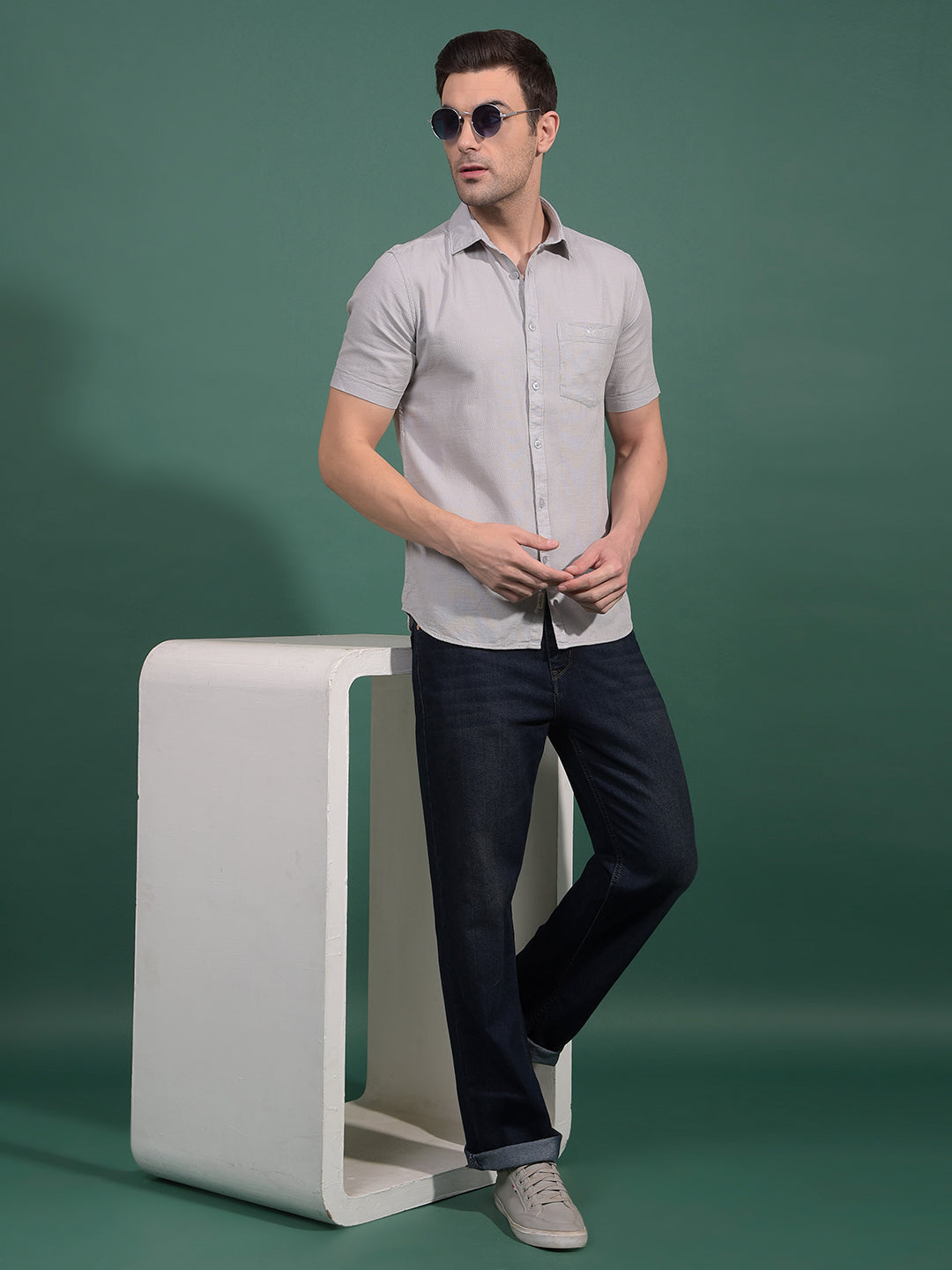 Blue Baggy Jeans-Men Jeans-Crimsoune Club