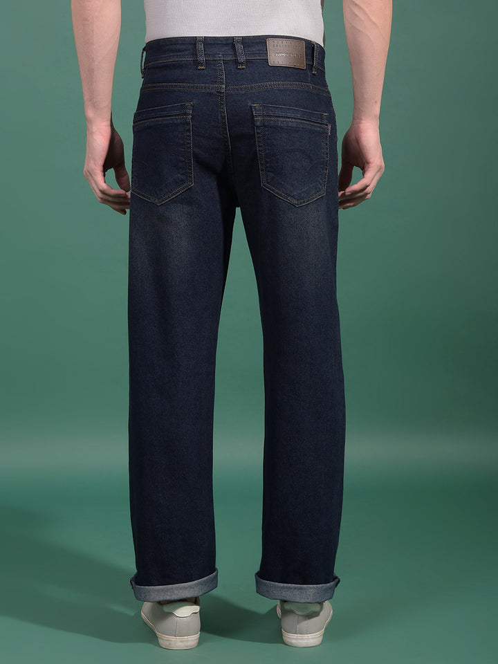 Blue Baggy Jeans-Men Jeans-Crimsoune Club