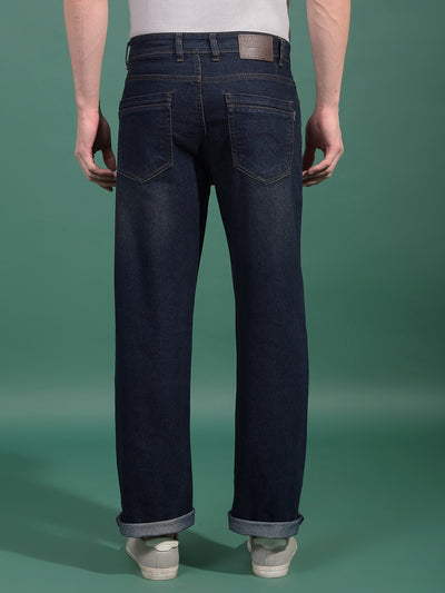 Blue Baggy Jeans-Men Jeans-Crimsoune Club