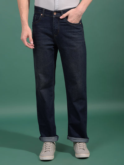 Blue Baggy Jeans-Men Jeans-Crimsoune Club