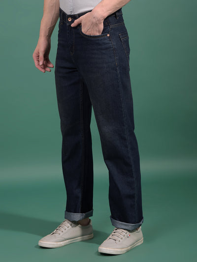 Blue Baggy Jeans-Men Jeans-Crimsoune Club