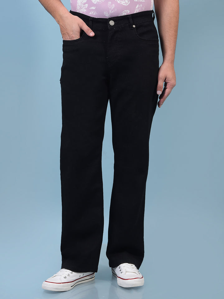 Men's Black Baggy Jeans-Men Jeans-Crimsoune Club
