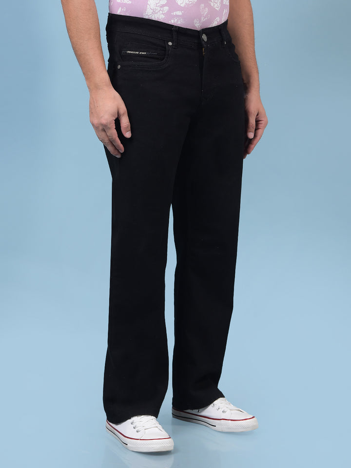 Men's Black Baggy Jeans-Men Jeans-Crimsoune Club