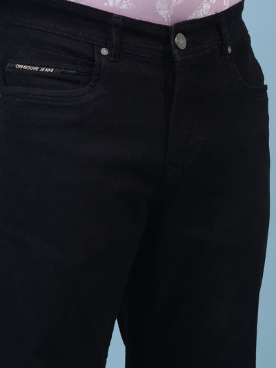 Men's Black Baggy Jeans-Men Jeans-Crimsoune Club