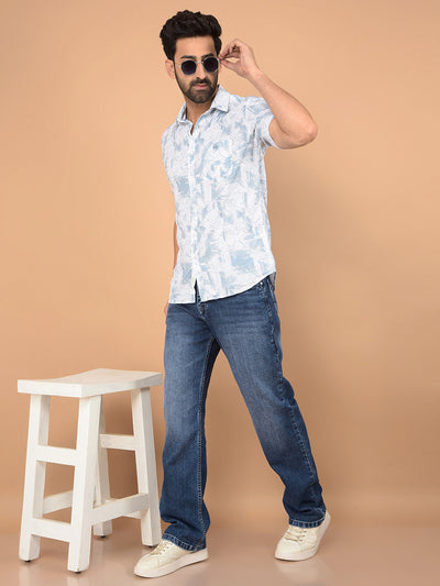 Blue Baggy Jeans-Men Jeans-Crimsoune Club
