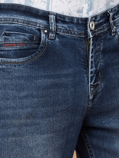 Blue Baggy Jeans-Men Jeans-Crimsoune Club