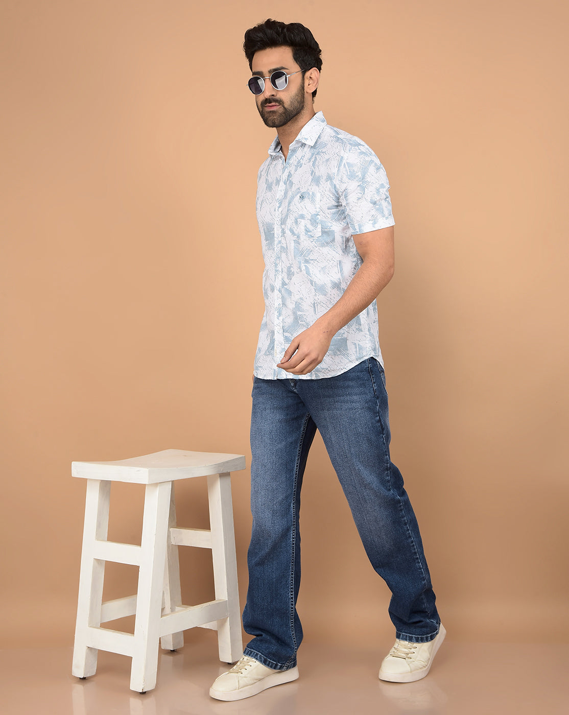 Blue Baggy Jeans-Men Jeans-Crimsoune Club