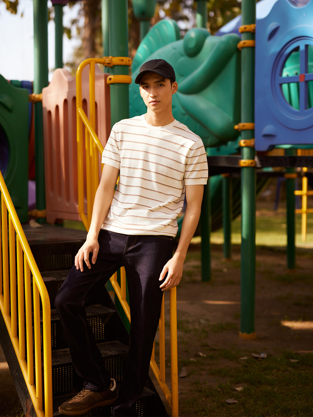 Navy Blue Straight Jeans-Men Jeans-Crimsoune Club