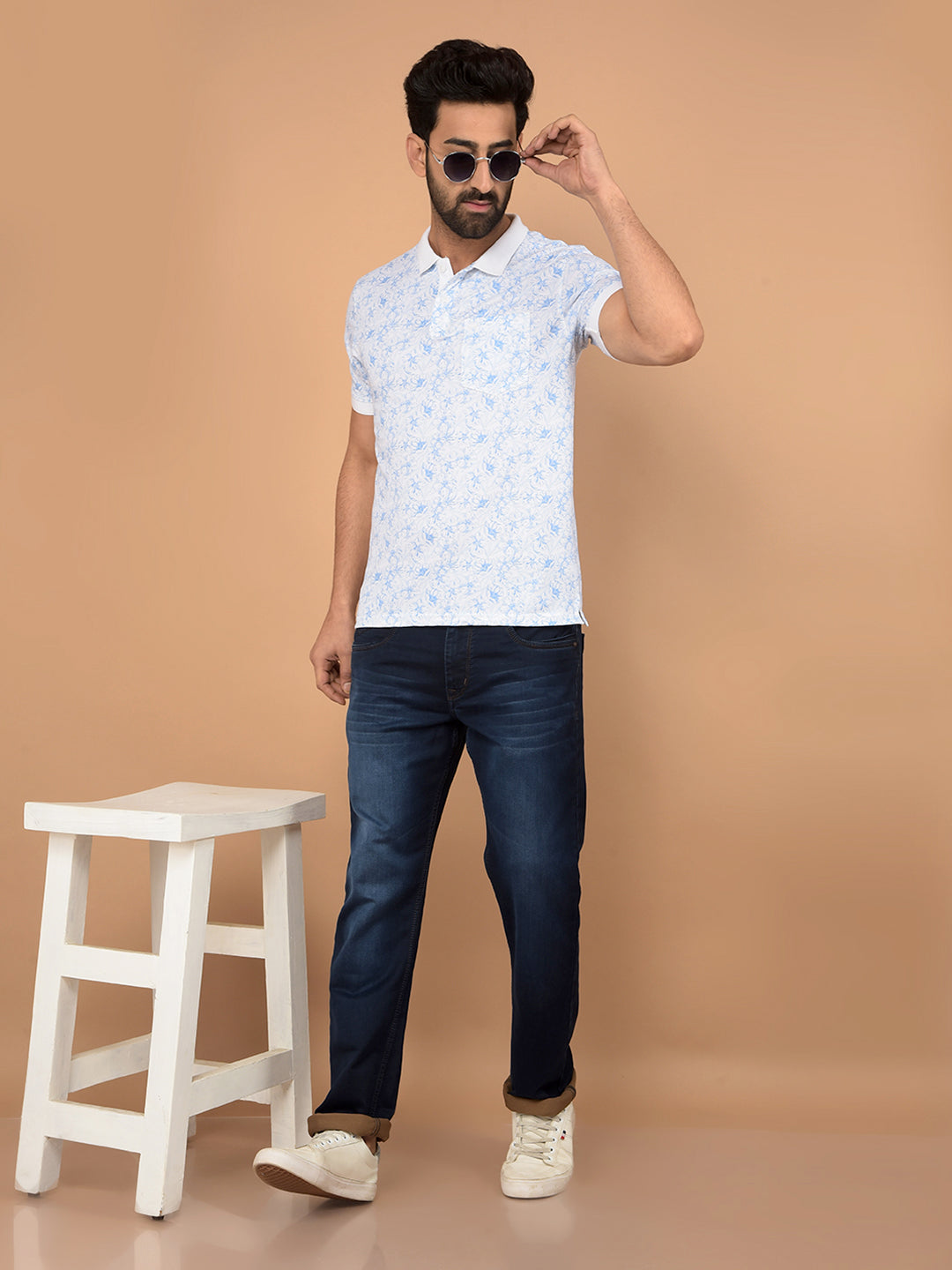 Navy Blue Straight Jeans-Men Jeans-Crimsoune Club