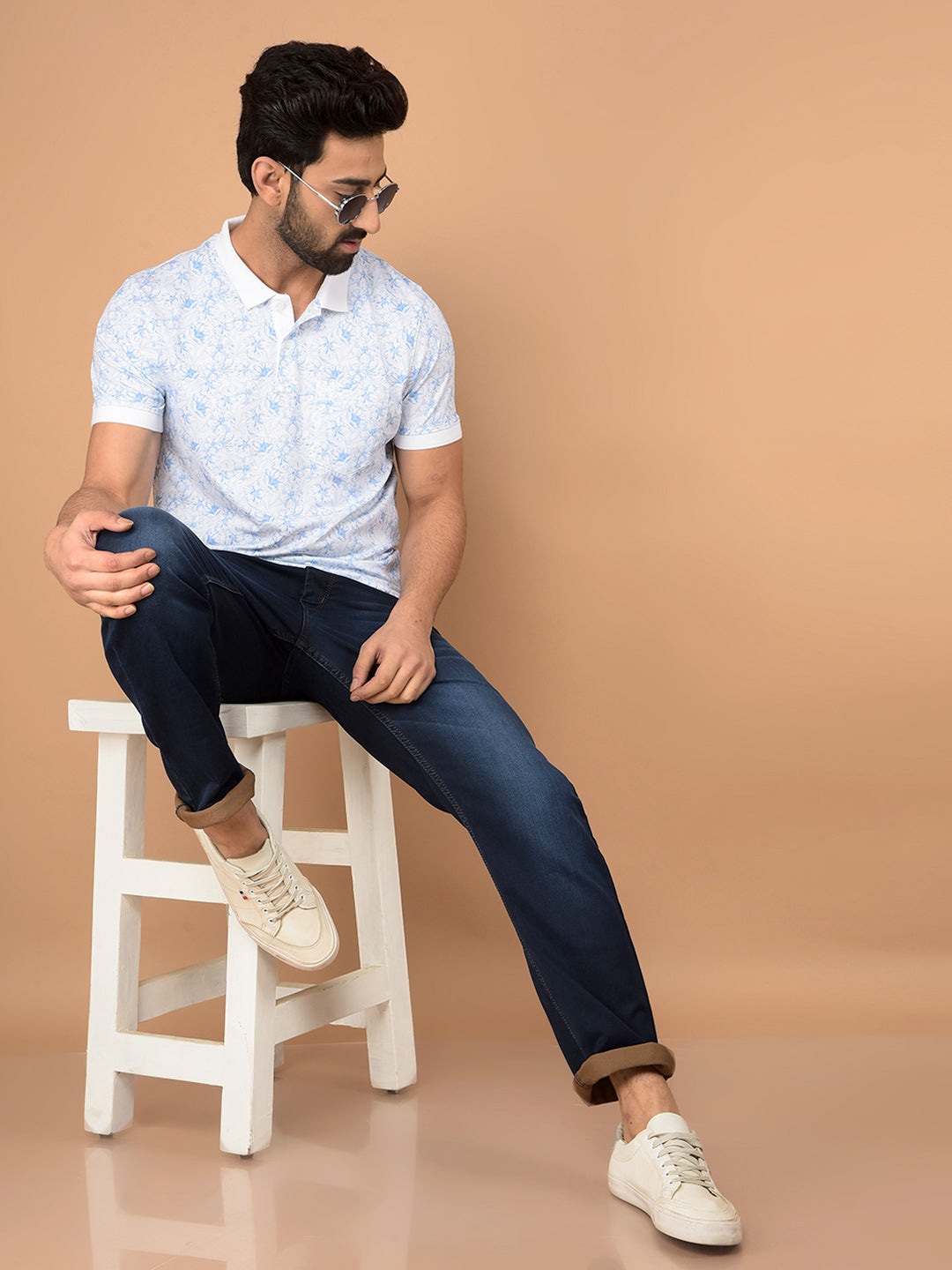 Navy Blue Straight Jeans-Men Jeans-Crimsoune Club