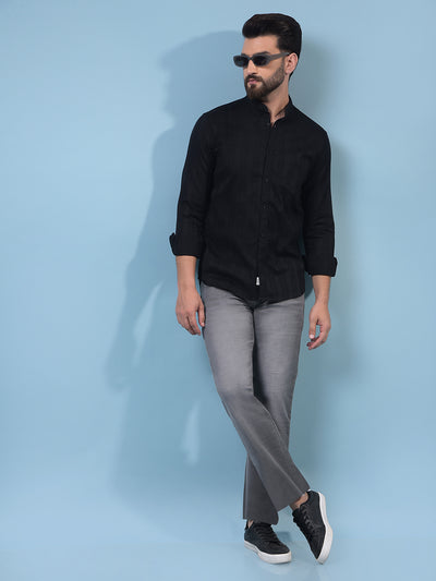 Men's Grey Straight Jeans-Men Jeans-Crimsoune Club