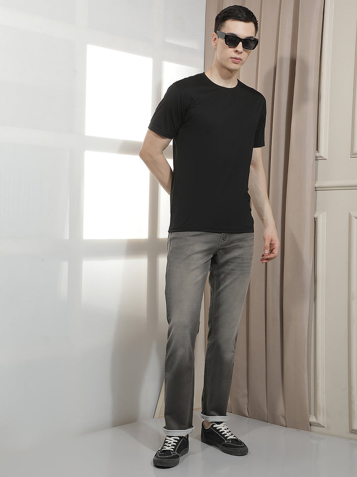 Grey Straight Jeans-Men Jeans-Crimsoune Club