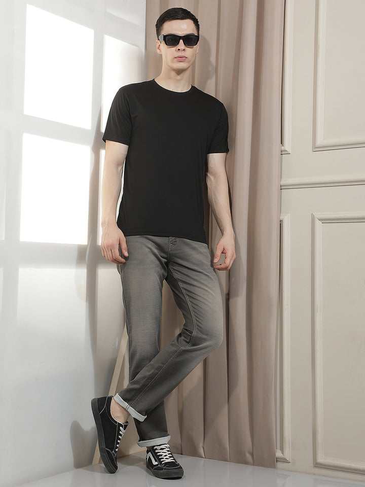 Grey Straight Jeans-Men Jeans-Crimsoune Club