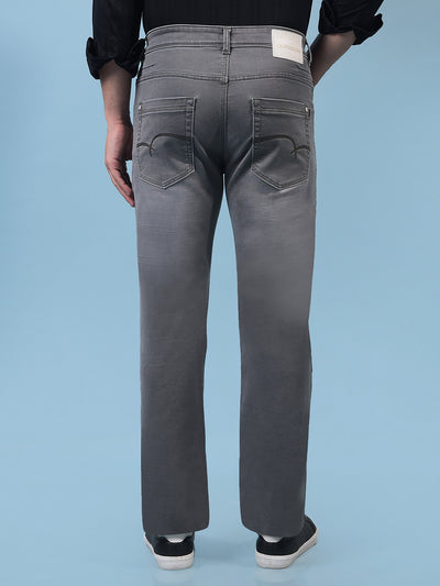 Men's Grey Straight Jeans-Men Jeans-Crimsoune Club