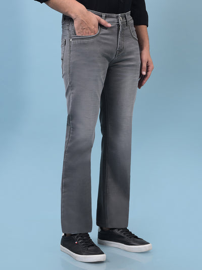 Men's Grey Straight Jeans-Men Jeans-Crimsoune Club