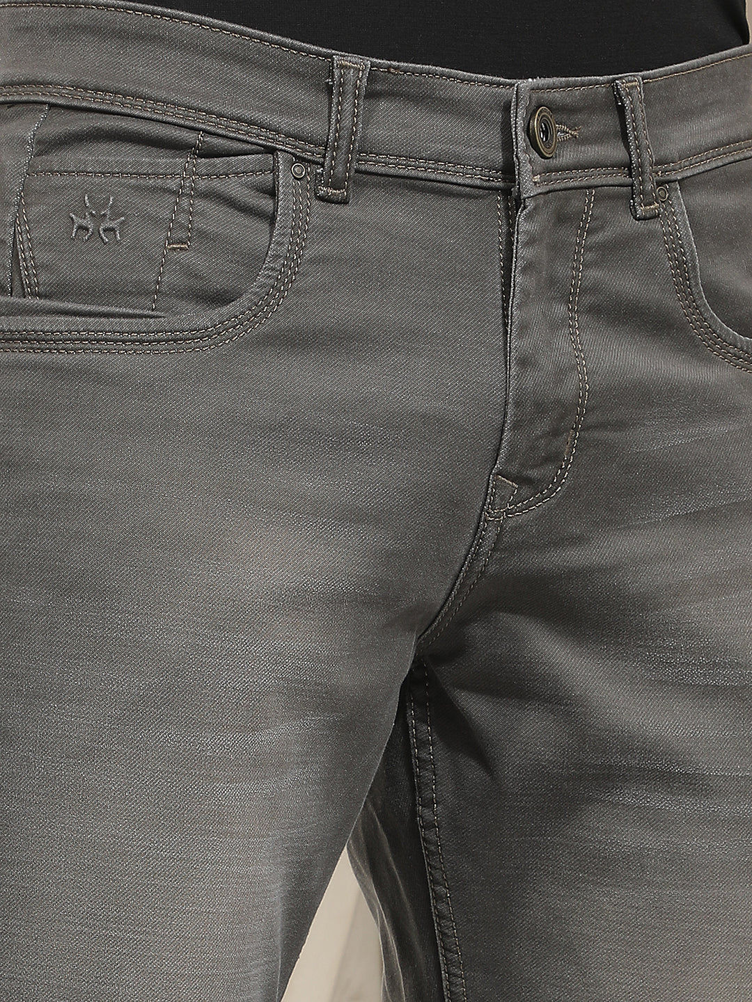 Grey Straight Jeans-Men Jeans-Crimsoune Club