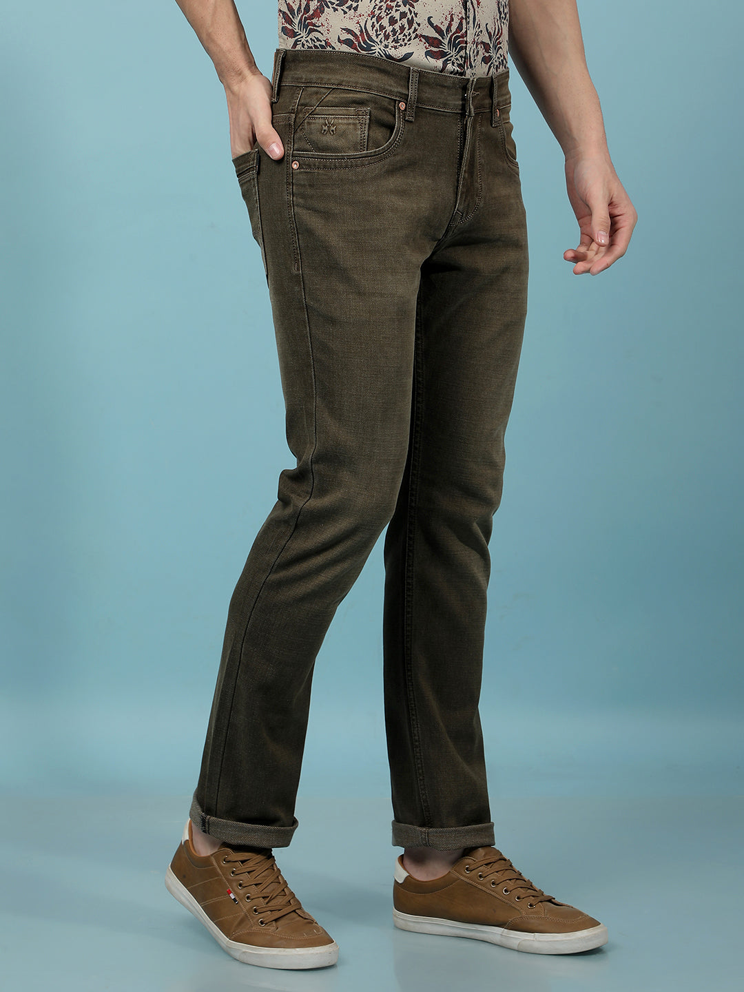 Beige Jeans-Men Jeans-Crimsoune Club