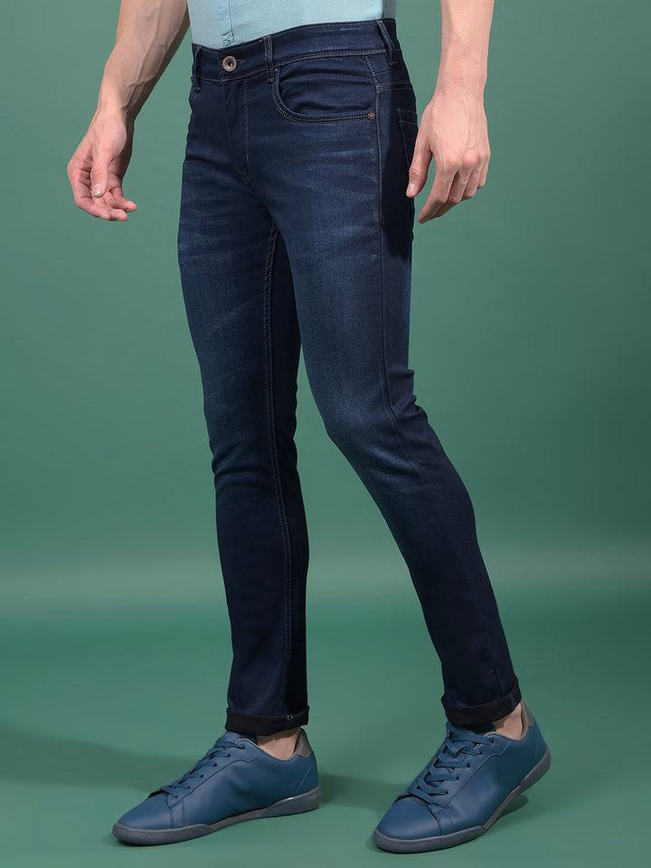 Blue Skinny Jeans-Men Jeans-Crimsoune Club