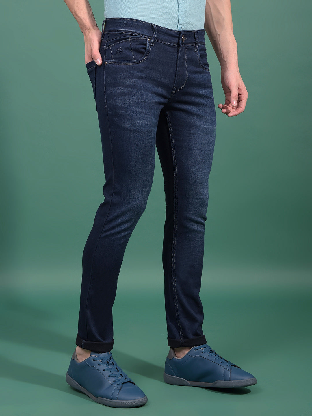 Blue Skinny Jeans-Men Jeans-Crimsoune Club
