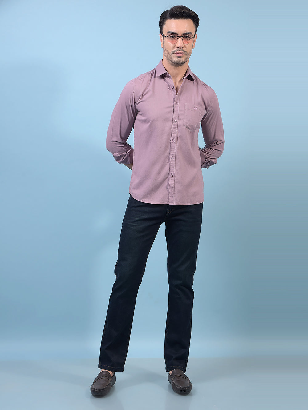 Men's Navy Blue Straight Jeans-Men Jeans-Crimsoune Club