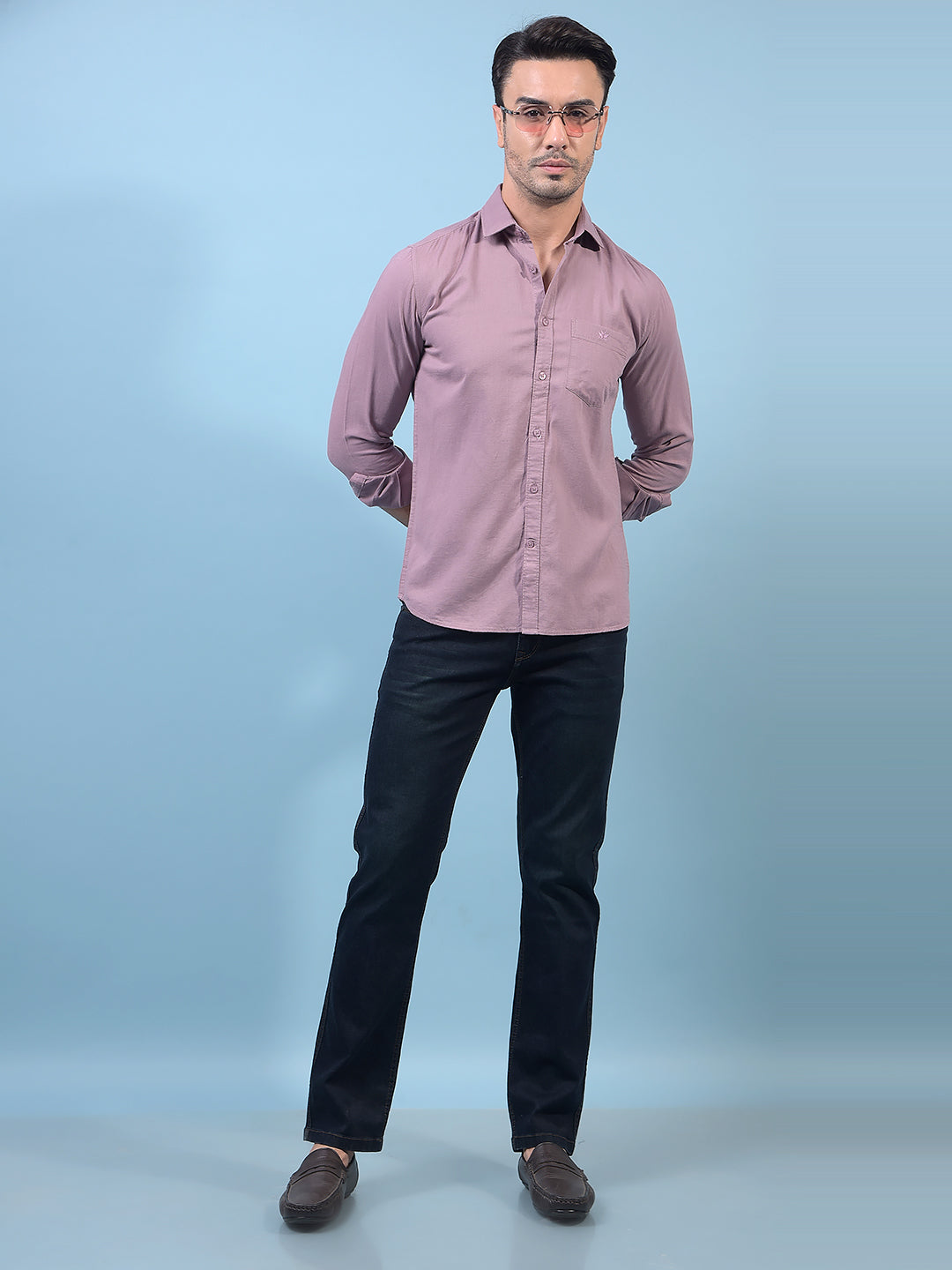 Men's Navy Blue Straight Jeans-Men Jeans-Crimsoune Club