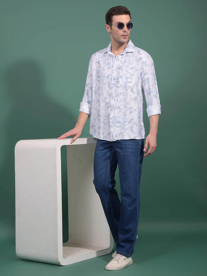 Blue 100% Cotton Baggy Jeans-Men Jeans-Crimsoune Club