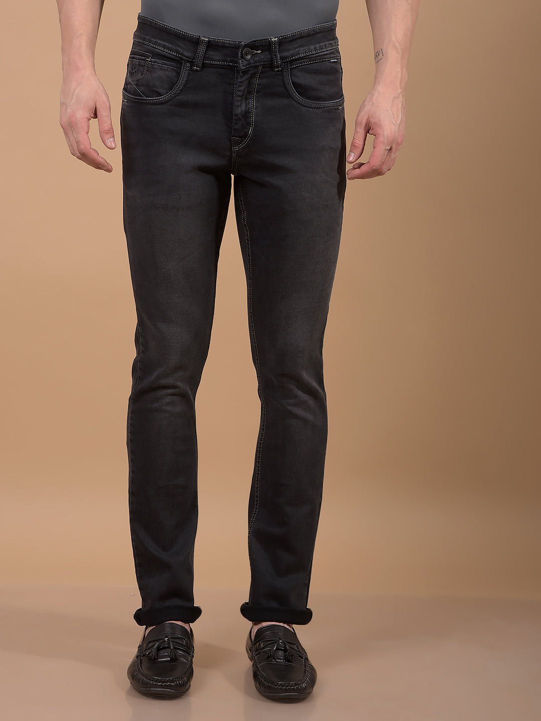 Grey Jeans-Men Jeans-Crimsoune Club