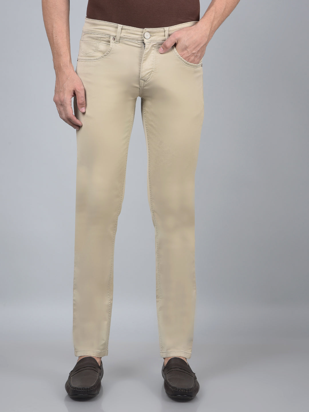 Beige Jeans-Men Jeans-Crimsoune Club