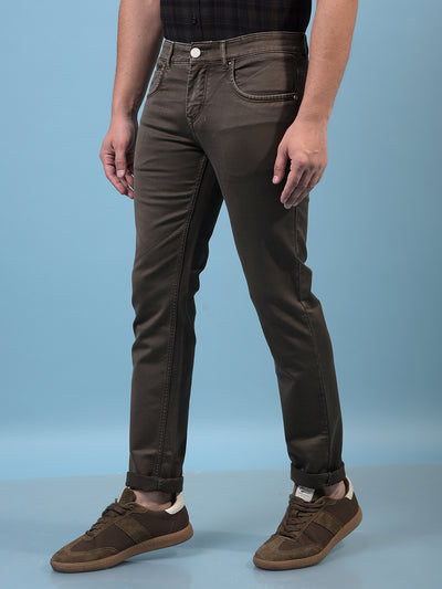 Men's Brown Jeans-Men Jeans-Crimsoune Club